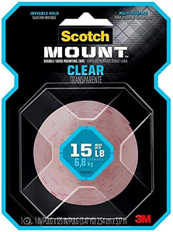 3M Scotch-Mount™ Clear Double-Sided Mounting Tape 410H, 1 in x 60 in (2.54 cm x 1.52 m)