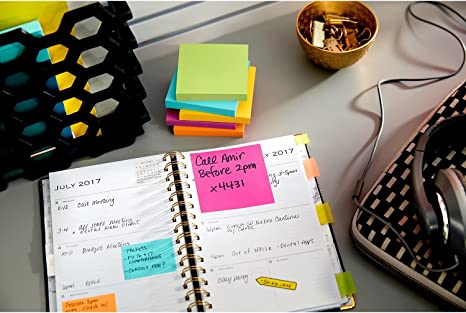 3M Post-it® Notes 653AU, Assorted Colours, Mini,1-1/2-Inch X2-Inch,12/Pk, 100 Sh/Pad Dozen