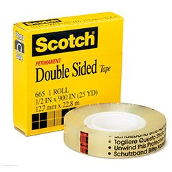 3M Scotch 665 Permanent Double-Sided Tape 3/4 inch 36YRD