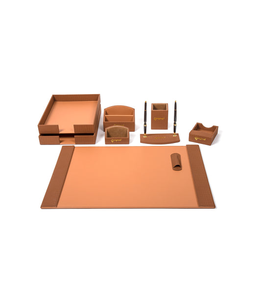 Desktop Set Brown - Set Of 8