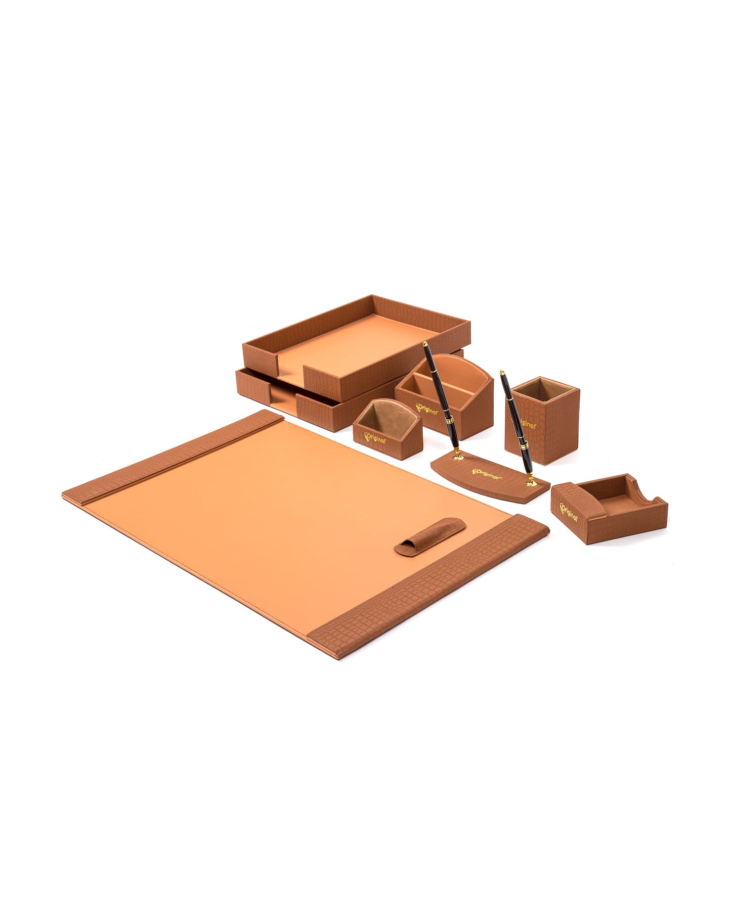 Desktop Set Brown - Set Of 8