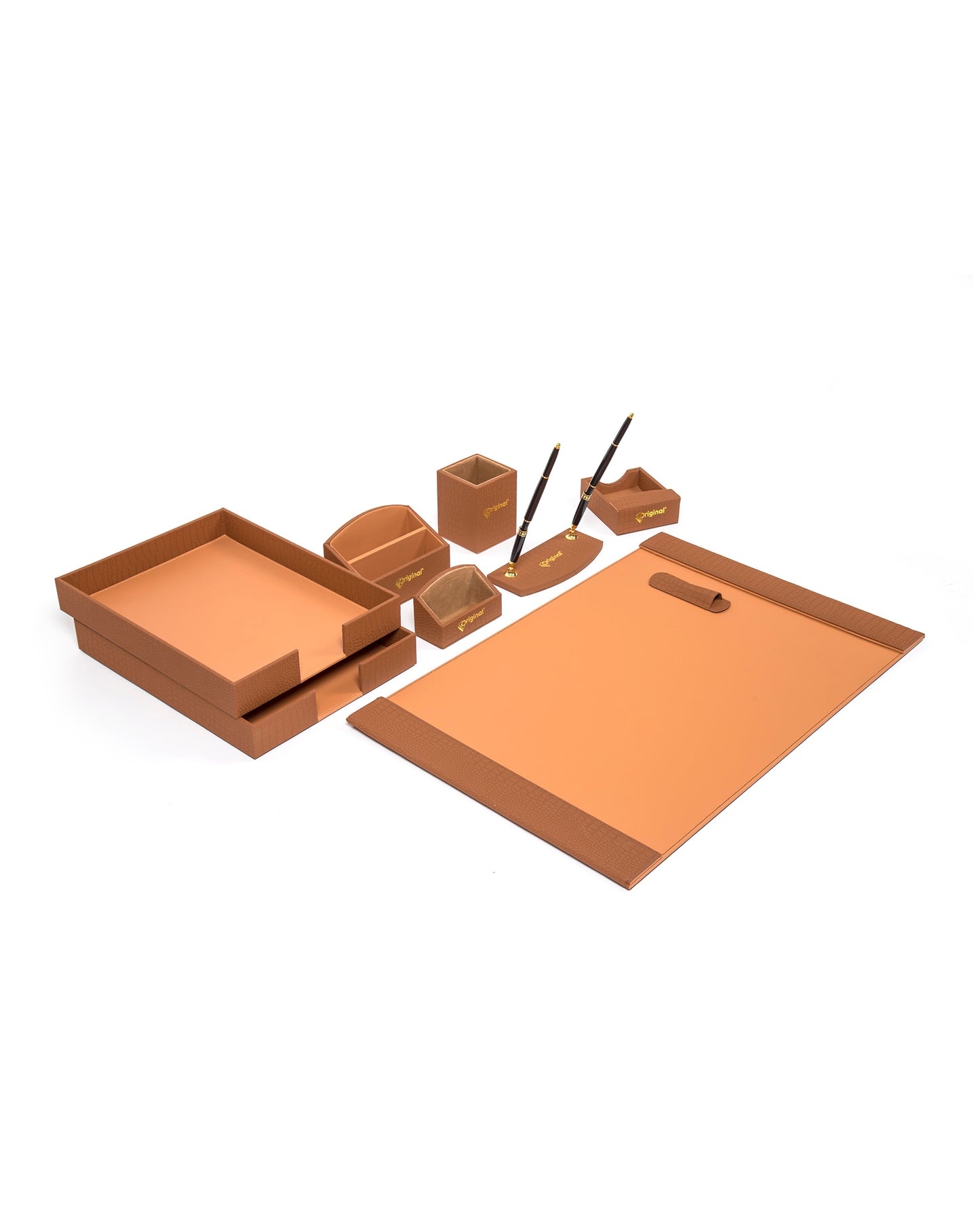 Desktop Set Brown - Set Of 8