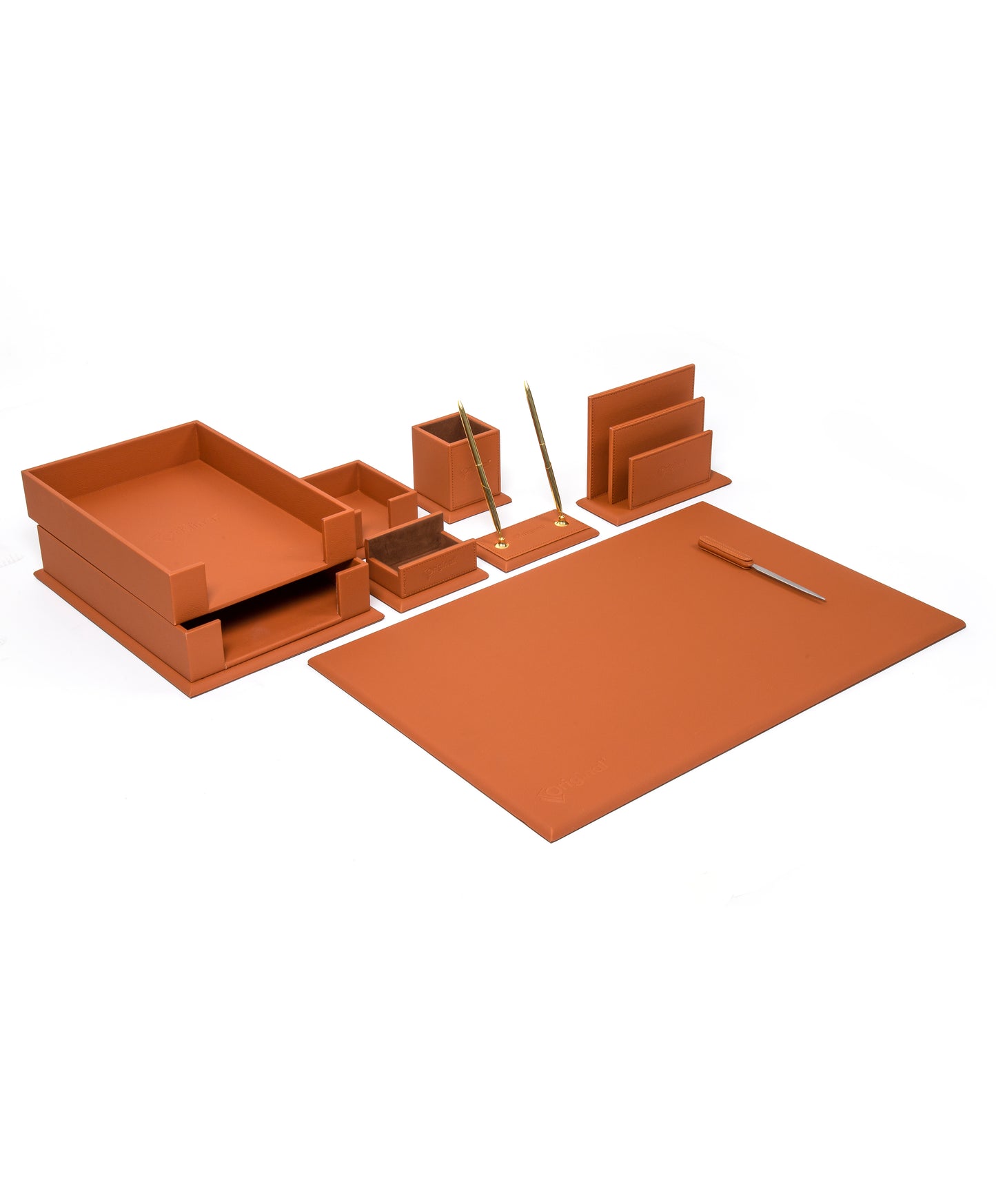 Desktop Set Brown - Set Of 8