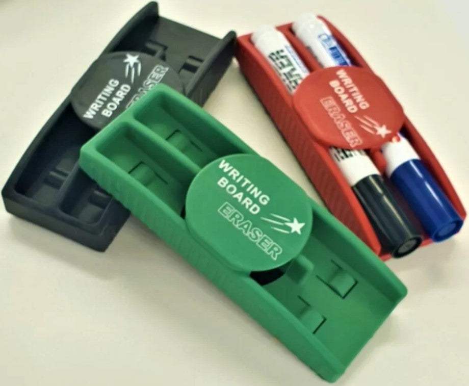 Original Whitboard Eraser Plastic 2 Marker Holder 4 Colors