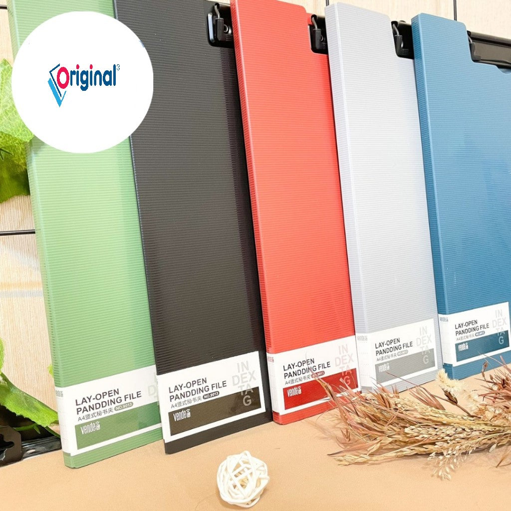 Original® A4 Lay-Open Pandding File Double Clip Multi-Functional Board Folder Paper Filling