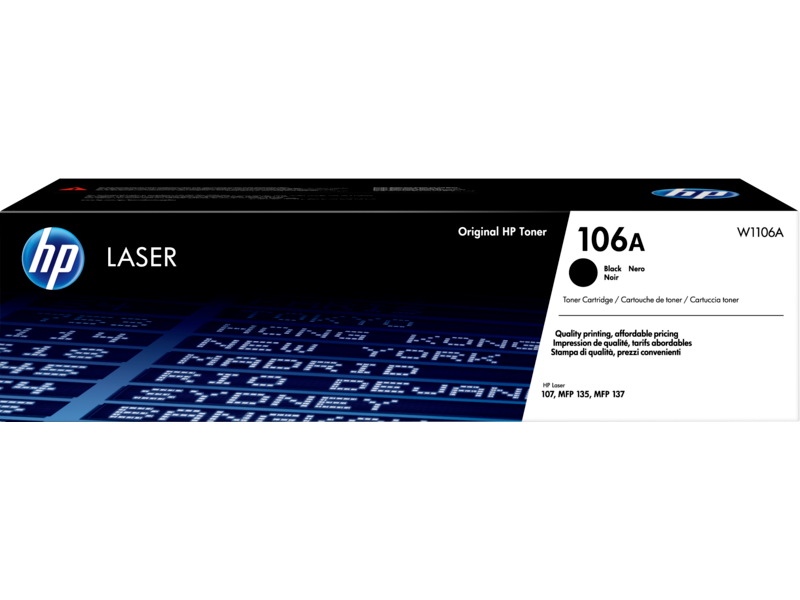 HP 106A Black Original Laser Toner Cartridge (W1106A)