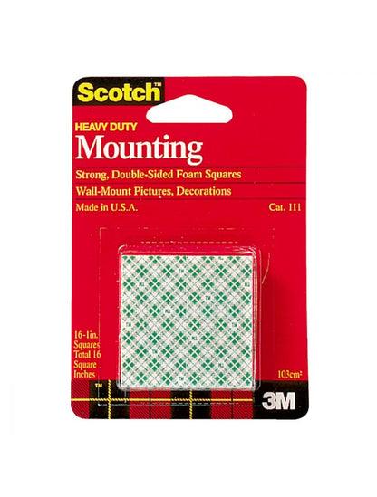 3M Scotch® Mounting Tape, 111 white, 1 in (2.54 cm), 16 per pack
