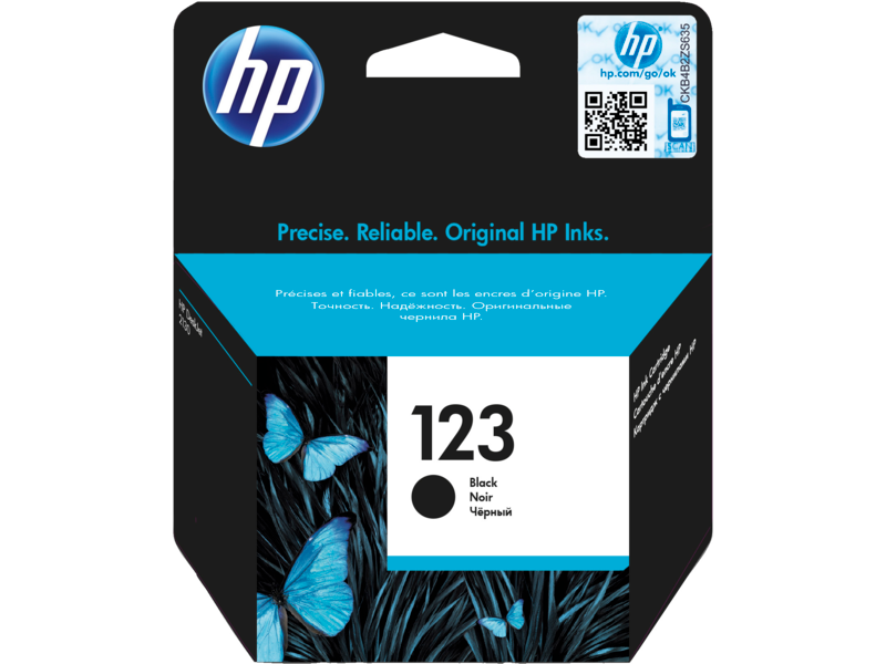 HP 123 Black Original Ink Cartridge (F6V17AE)