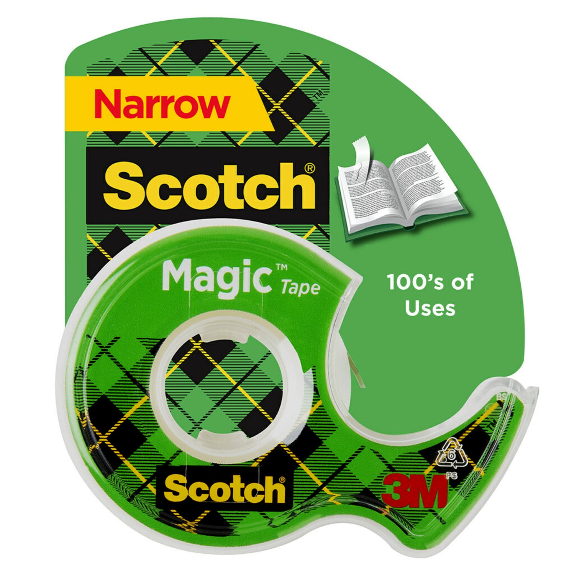 Scotch Magic Tape - The Original Matte-Finish Invisible Tape by 3M (1 Roll  - Width 1.9cm Length 32.9m + 1 dispenser)