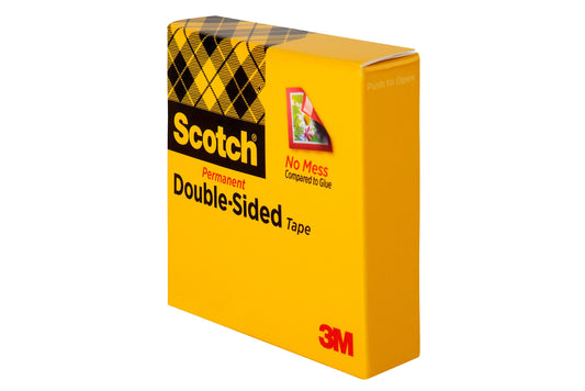 3M Scotch 665 Double Sided Tape, 1/2 in x 900 in, Permanent (25 YD)