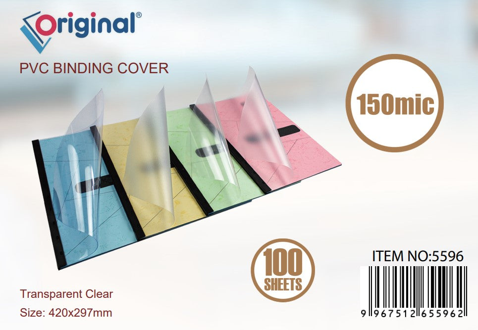 Original PVC Binding Cover A3 Clear 150 MIC 5596 420X297 100 Sheet in Box