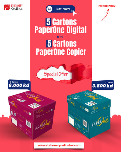 5+5 Carton Combo Offer- PaperOne Digital + PaperOne Copier Photocopy Paper