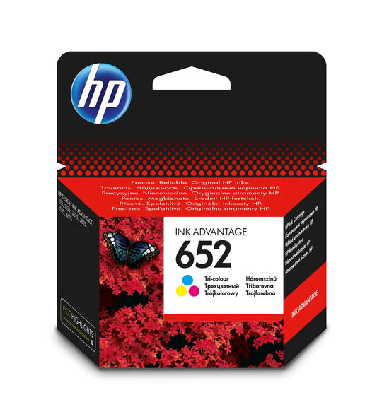 خرطوشة HP 652 الأصلية ثلاثية الألوان Ink Advantage (F6V24AE)