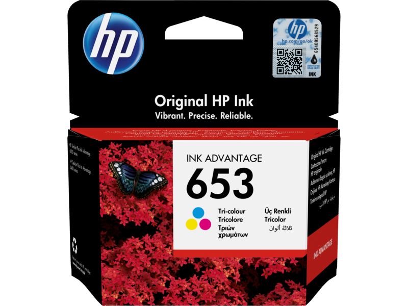 خرطوشة HP 653 أصلية ثلاثية الألوان Ink Advantage (3YM74AE)