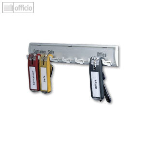 Durable Key Bar KEY RAIL, 7 Hooks,With Blank Inserts