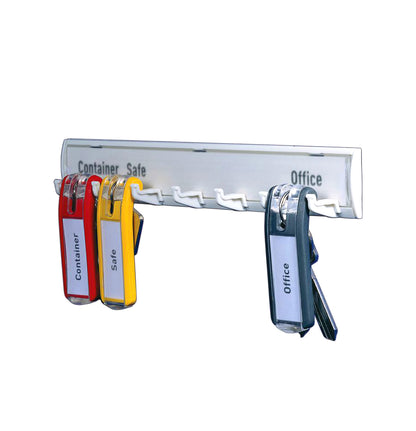 Durable Key Bar KEY RAIL, 7 Hooks,With Blank Inserts