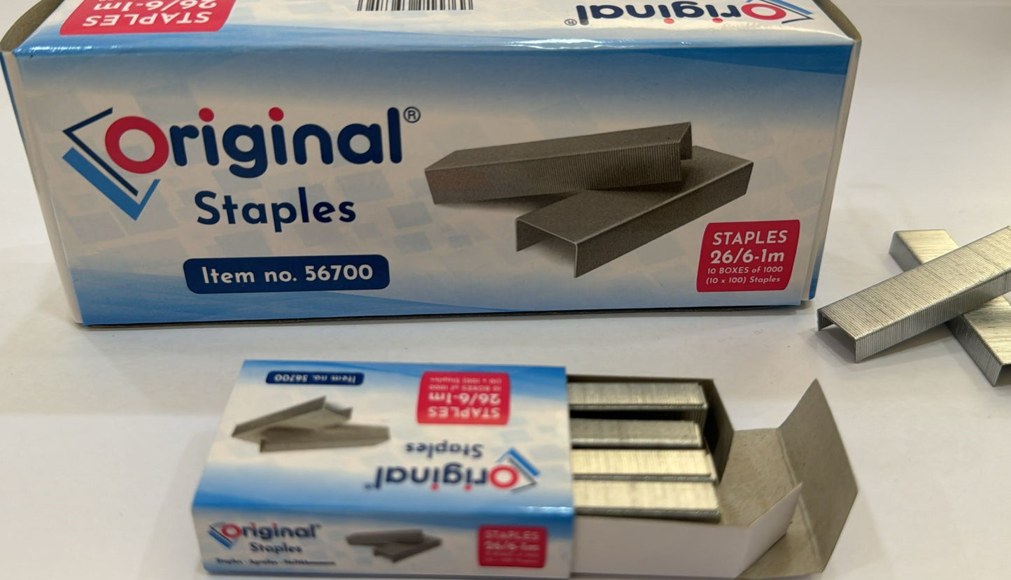 Original® Staples Pin 26/6-1M 10 box