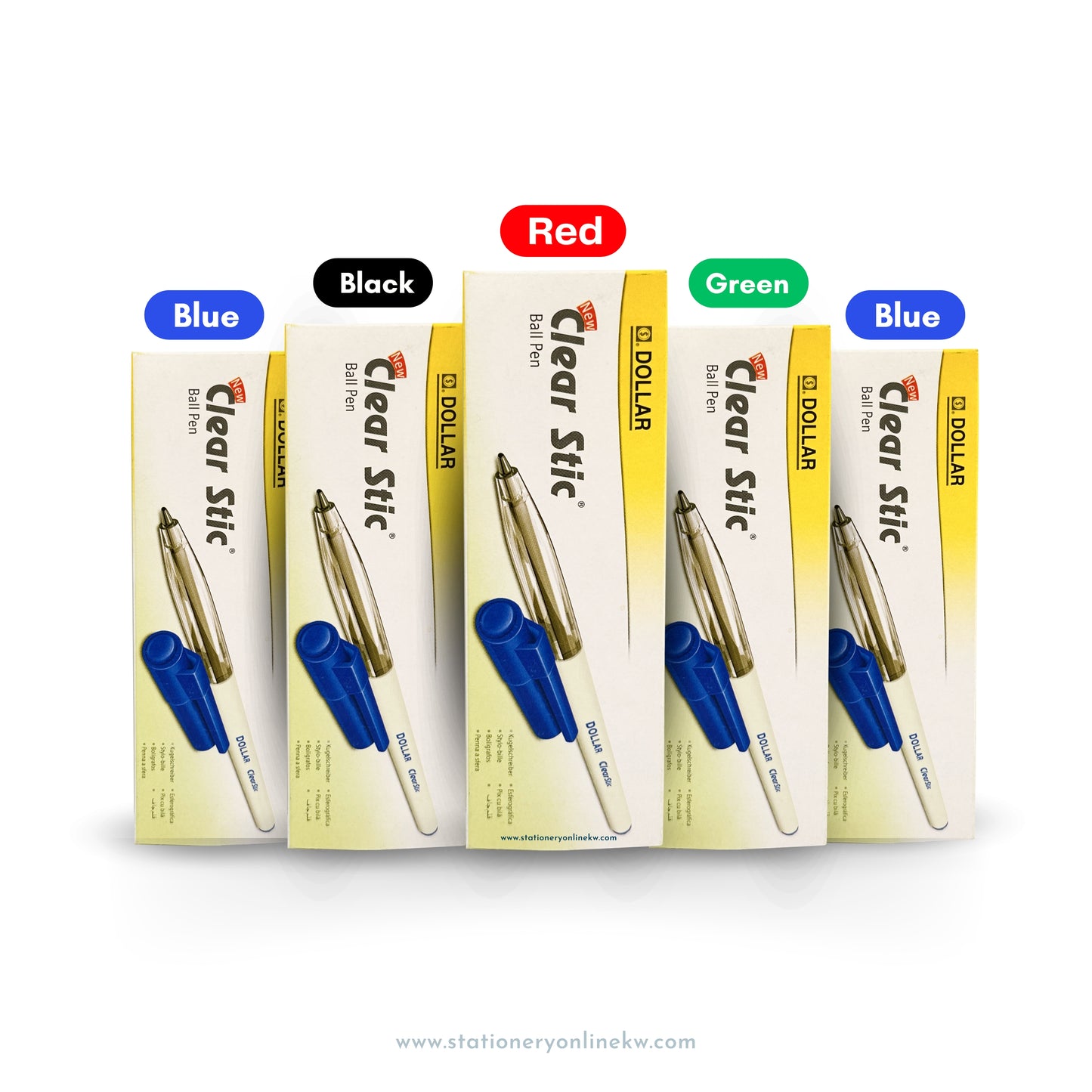 Dollar Ball Pen Clear Stic® M 1.0 Available in Mixed Colors 5 box Back to School Offer (10pcs per box)