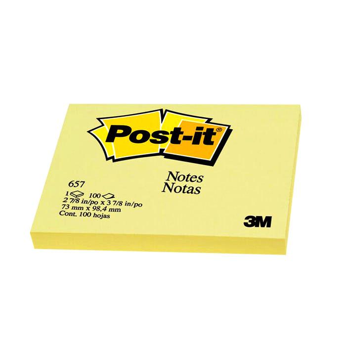 Post-it® Notes 655, 3 in x 5 in (76 mm x 127 mm) Canary Yellow